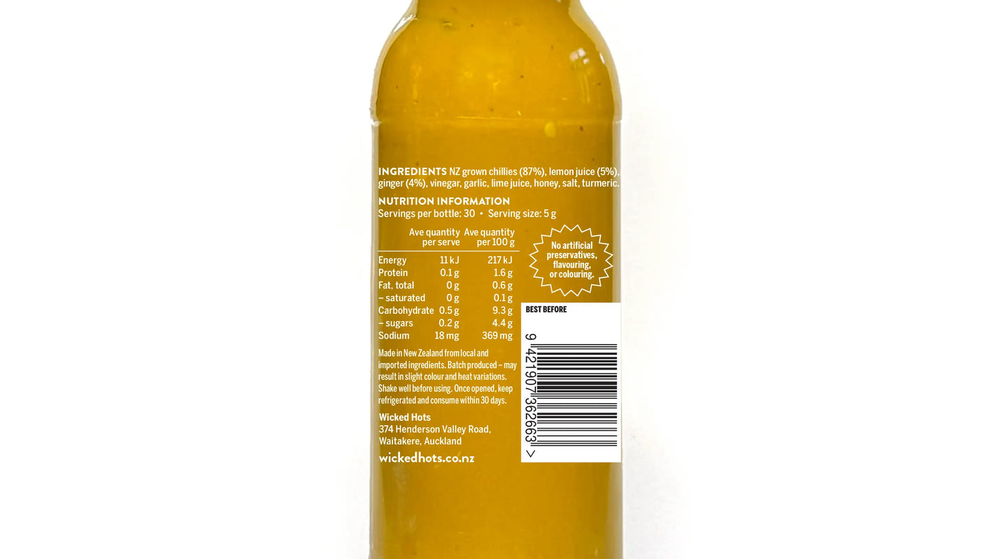 Hello Yellow - Lemon and Ginger Hot Sauce -150g