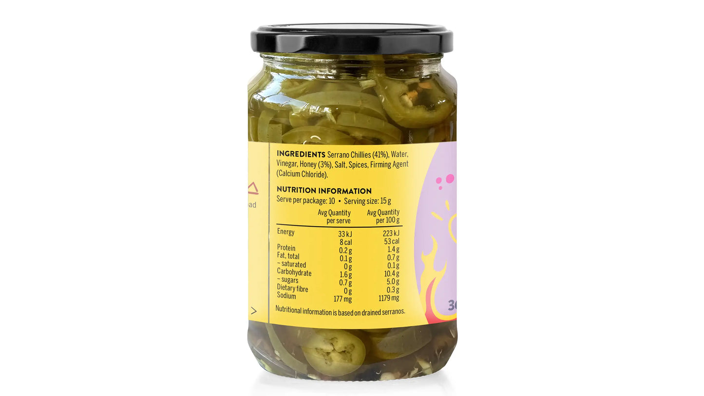 ingredients Wicked Hots Pickled Serranos