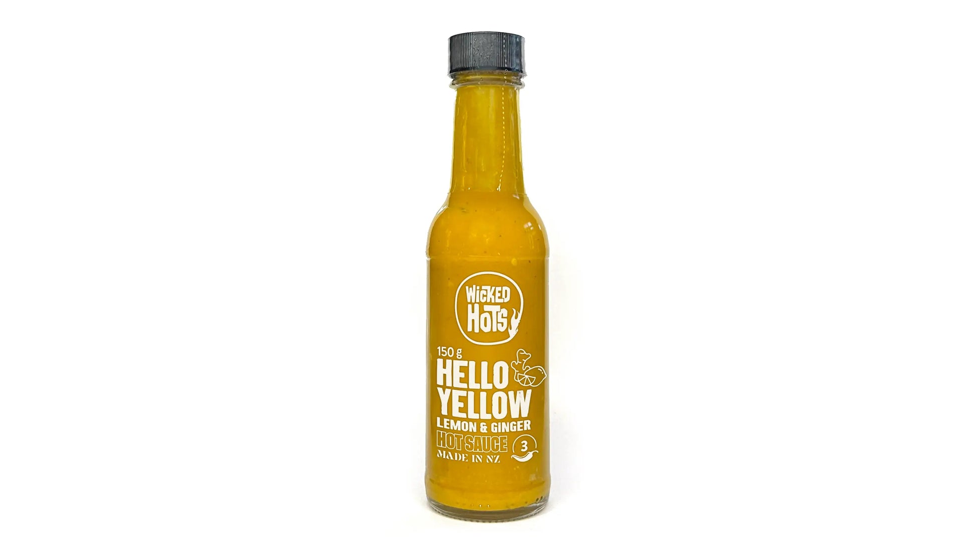 Wicked Hots Hello Yellow Hot Sauce Bottle