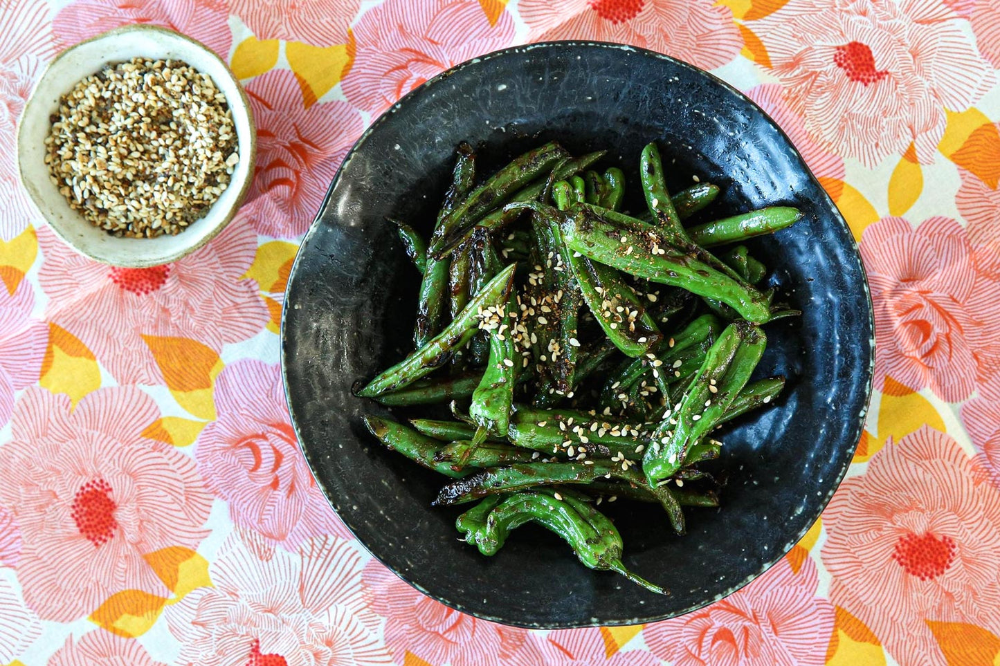 Wicked Hots Recipes Blistered Green Beans and Shishitos with Sriracha and Miso