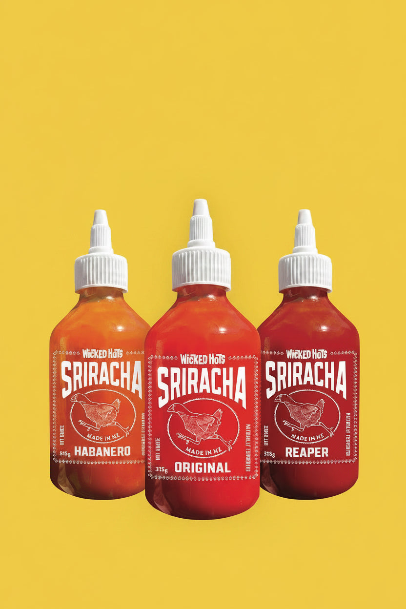 Sriracha three bottles range