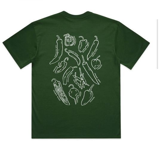 Wicked Hots T-Shirt - "The Chilli Collection" GREEN