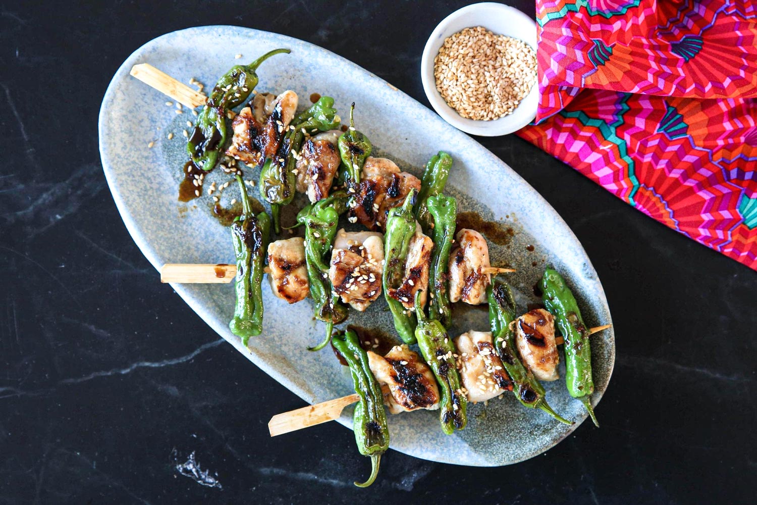 Wicked Hots Recipes Yakitori Chicken and Shishito Skewers